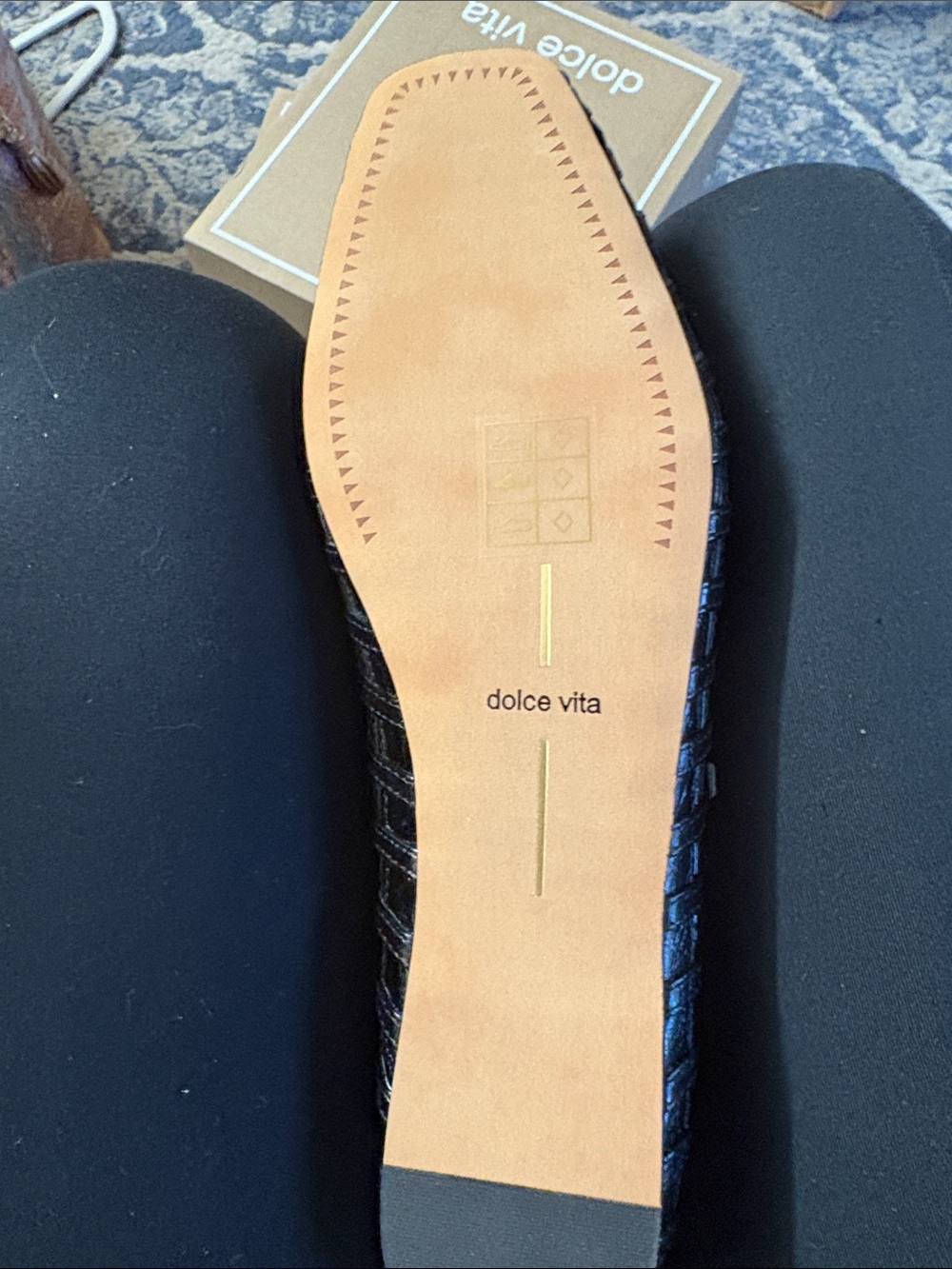 Dolce Vita Rains Black Woven T-Strap Flats Size 9 New in Box - Picture 7 of 9